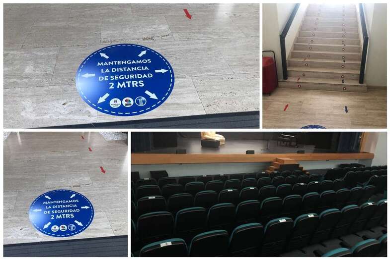 Medidas de seguridad sanitaria adoptadas en el Teatro Municipal de Telde (Foto TA)